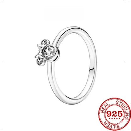 Silver Heart-shaped Classic Retro Rings Zircon