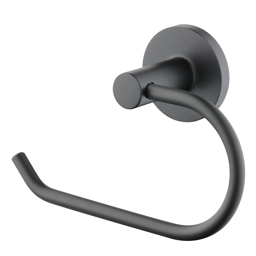 Modern Round Toilet Paper Holder Matte Black