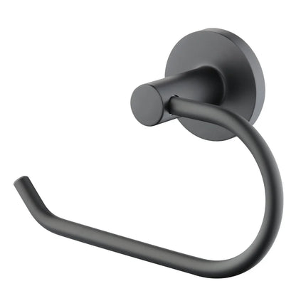 Modern Round Toilet Paper Holder Matte Black