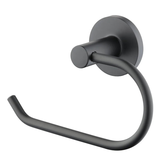 Modern Round Toilet Paper Holder Matte Black
