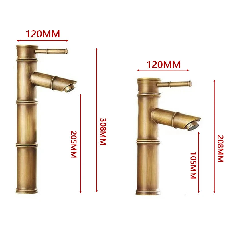 Two Tap Tall/Short Bamboo H/C Water