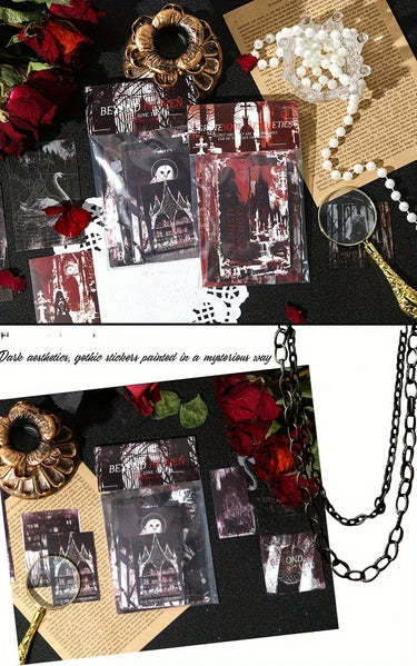 50 Sheets Gothic Sticker Set, Journaling, Scrapbooking