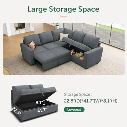 Modular Sectional Sleeper Sofa Pull Out Bed
