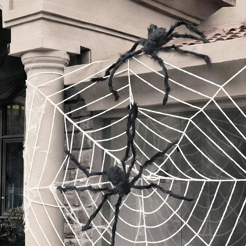 Large Fake Hairy Spider Halloween Decor Outside
