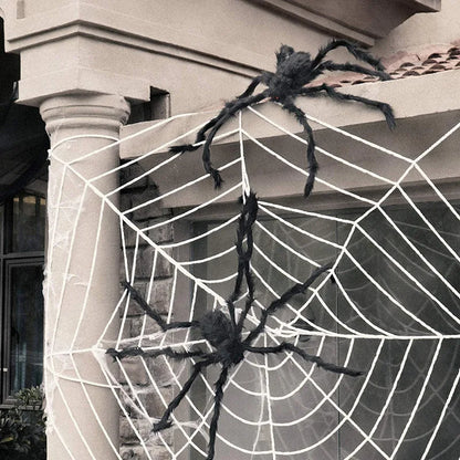 Large Fake Hairy Spider Halloween Decor Outside