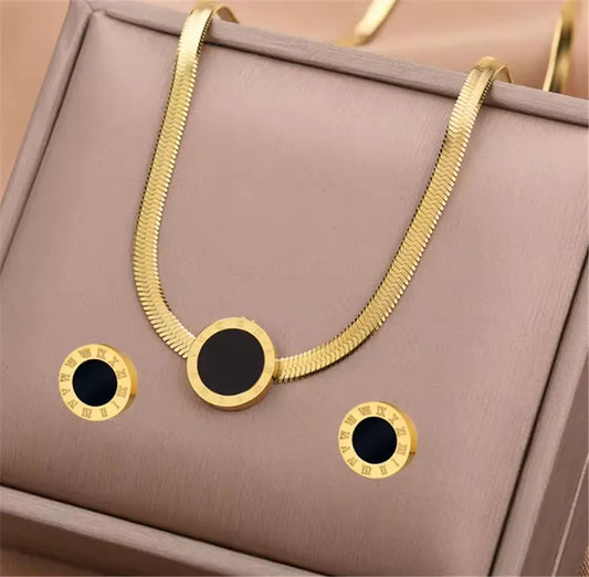 3pcs Stainless Steel Jewelry Set Snake Chain