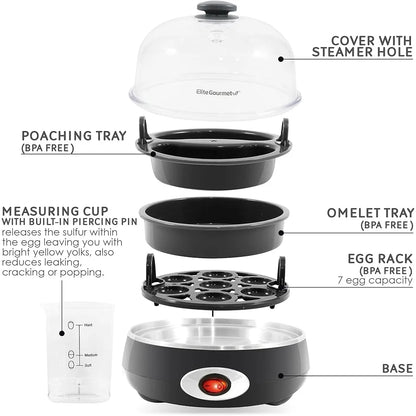 Easy Peel Hard, Medium, Soft Boiled Egg Cooker