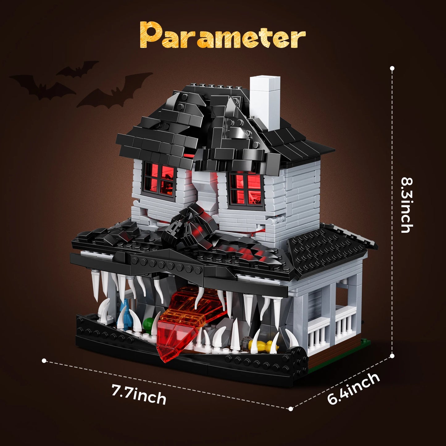Lighted Monster Haunted House Building Blocks Set