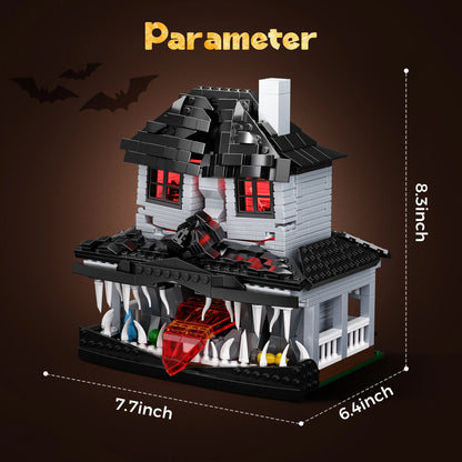 Lighted Monster Haunted House Building Blocks Set