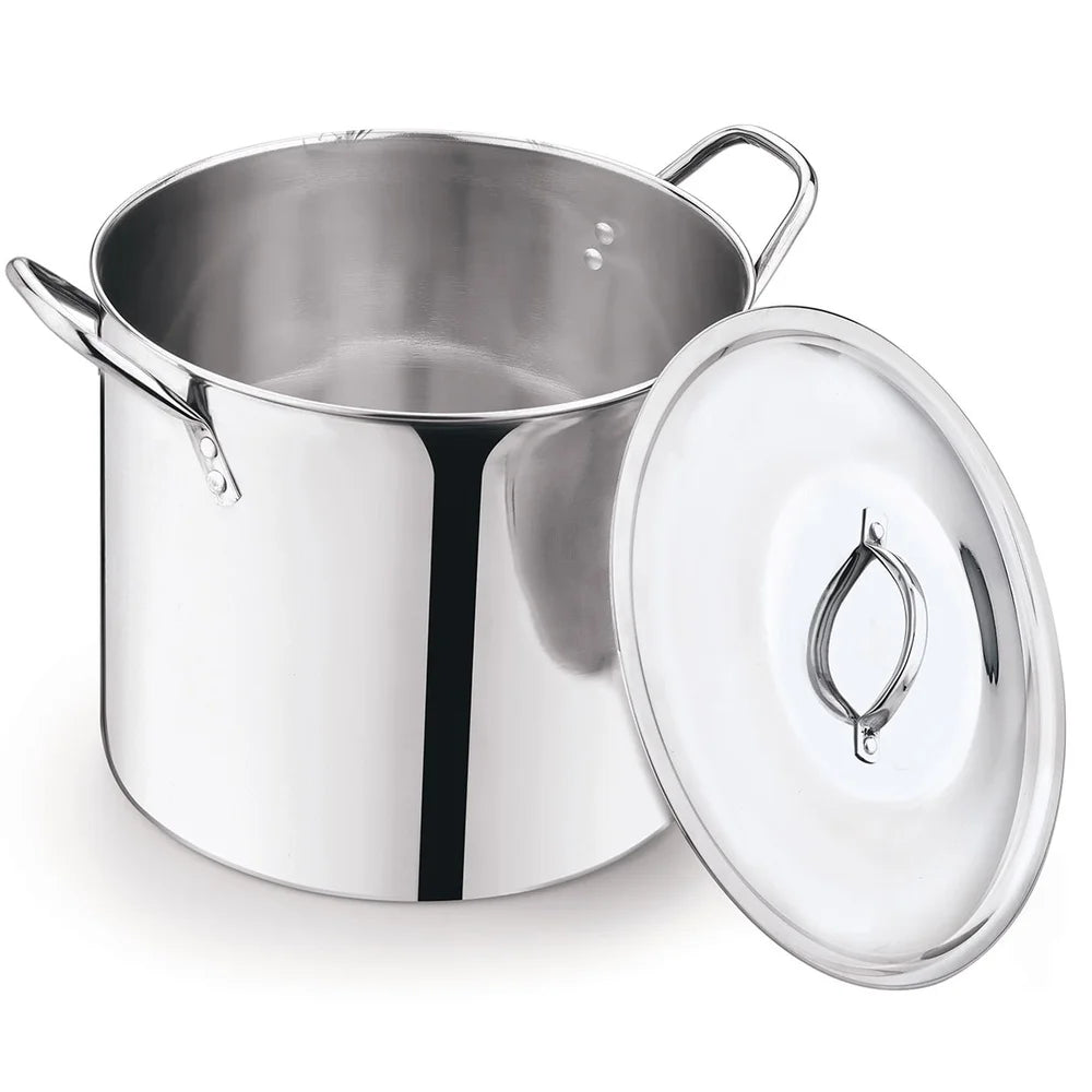Stainless Steel Stock Pot with Metal Lid