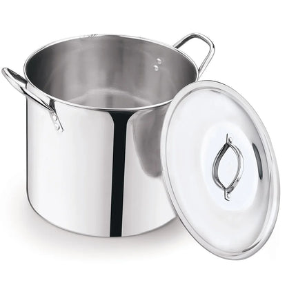Stainless Steel Stock Pot with Metal Lid