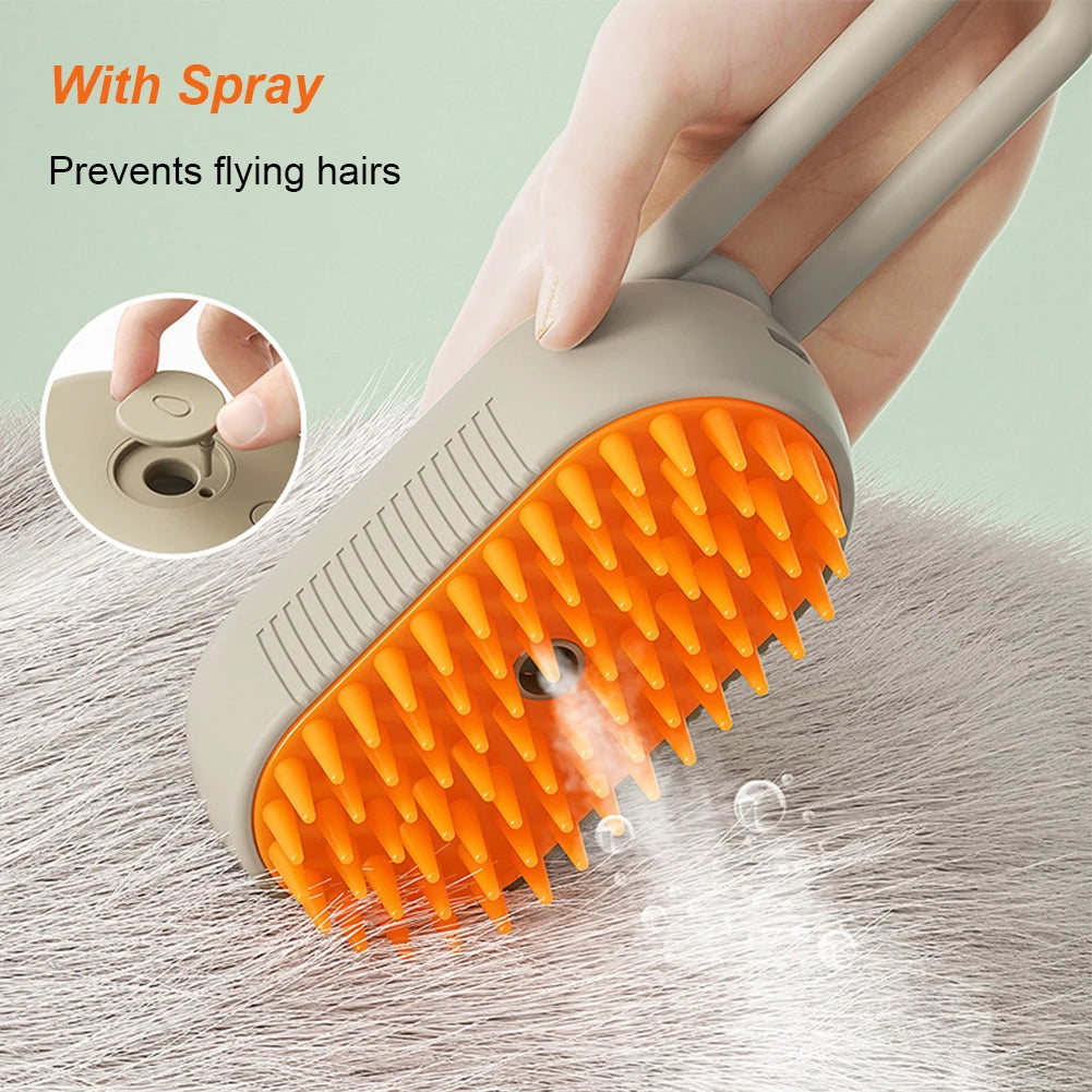 Steamy Dog Brush 3 in 1 Electric Spray Massage