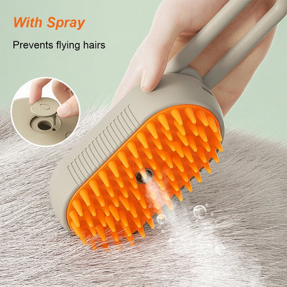 Steamy Dog Brush 3 in 1 Electric Spray Massage