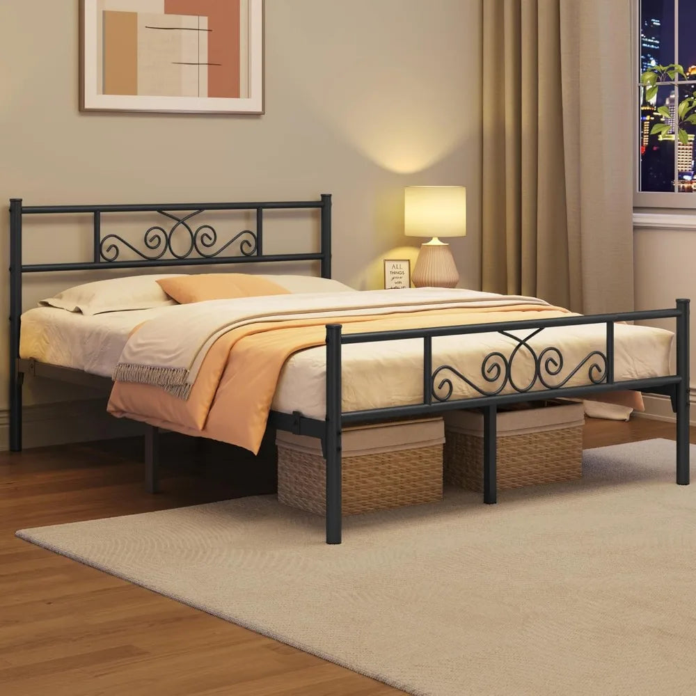 Queen Size 13" Black Metal Bed Frame