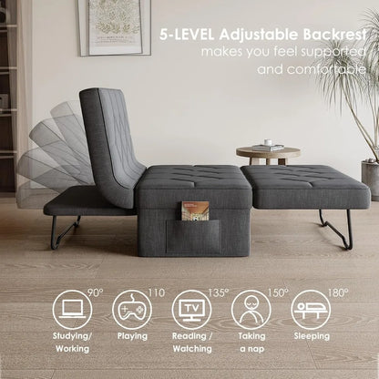4-in-1 Sofa Bed Sleeper Chair Convertible Futon
