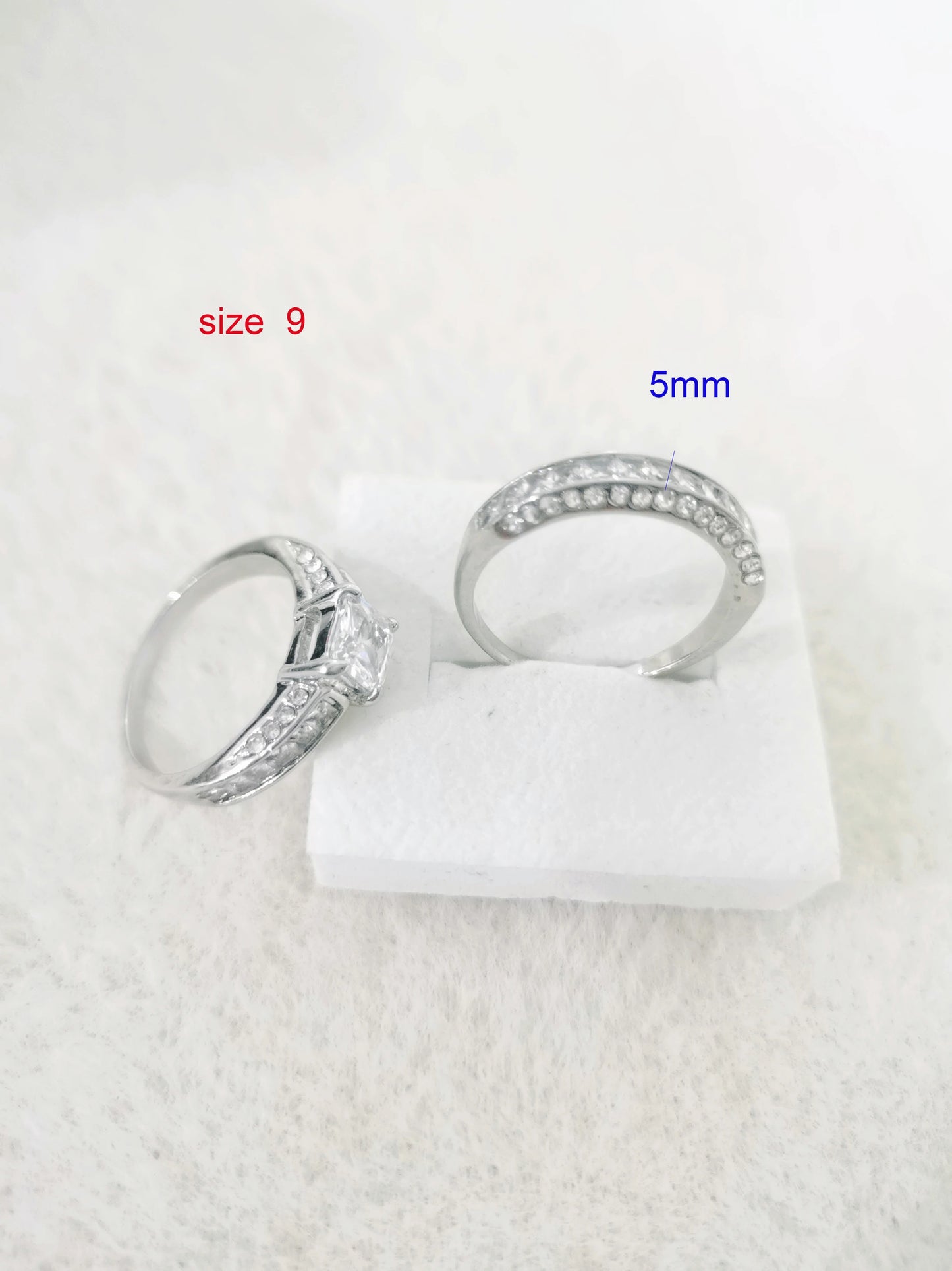 2pcs/set Engagement Wedding Rings For Women