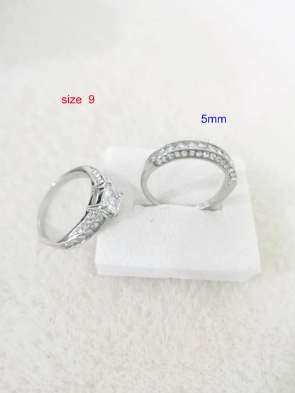 2pcs/set Engagement Wedding Rings For Women