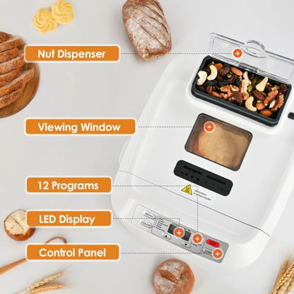 12 Presets Bread Maker Fruit Nut Dispenser