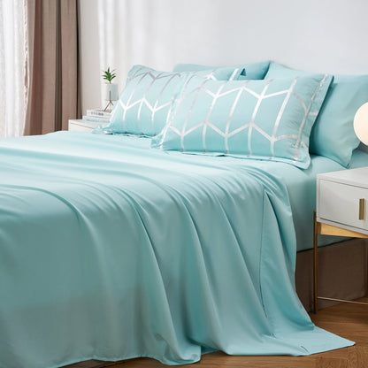 Elegant gold foil Queen Comforter Set