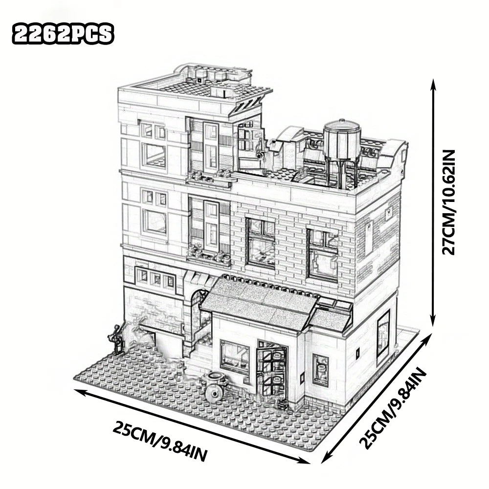 Downtown Street View House Model Building Blocks