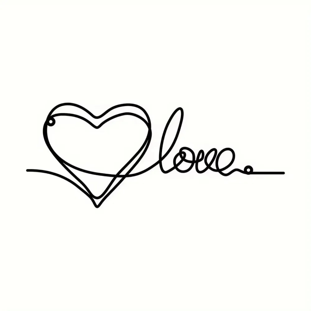 Sleek Iron Heart Wall Decor Love Line