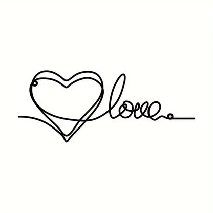 Sleek Iron Heart Wall Decor Love Line
