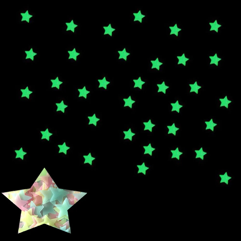 Glow In The Dark Star Sticker Decorations