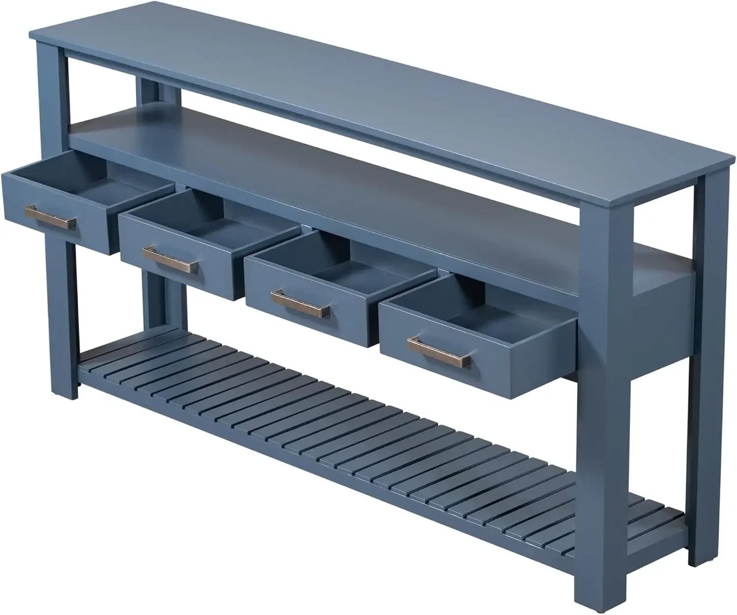 Modern Wood Console Table with Drawers Shelves