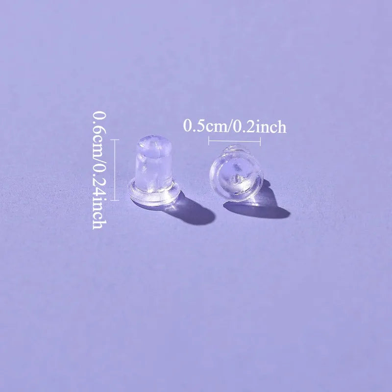 Clear Soft Silicone Rubber Earring Safety Stopper