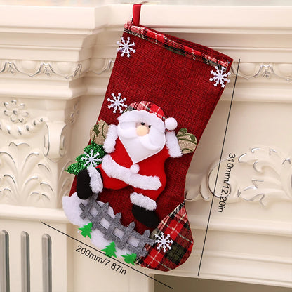 4Pcs Cute Christmas Stockings Set Large Capacity