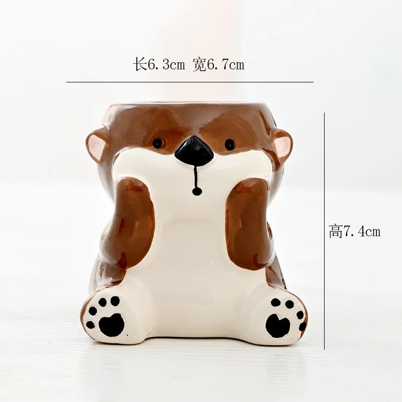 Cartoon Animal Ceramic Flower Pot Table Display