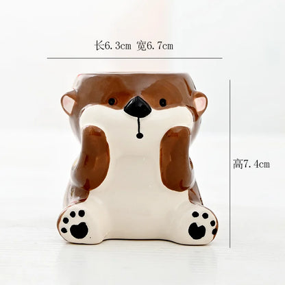 Cartoon Animal Ceramic Flower Pot Table Display