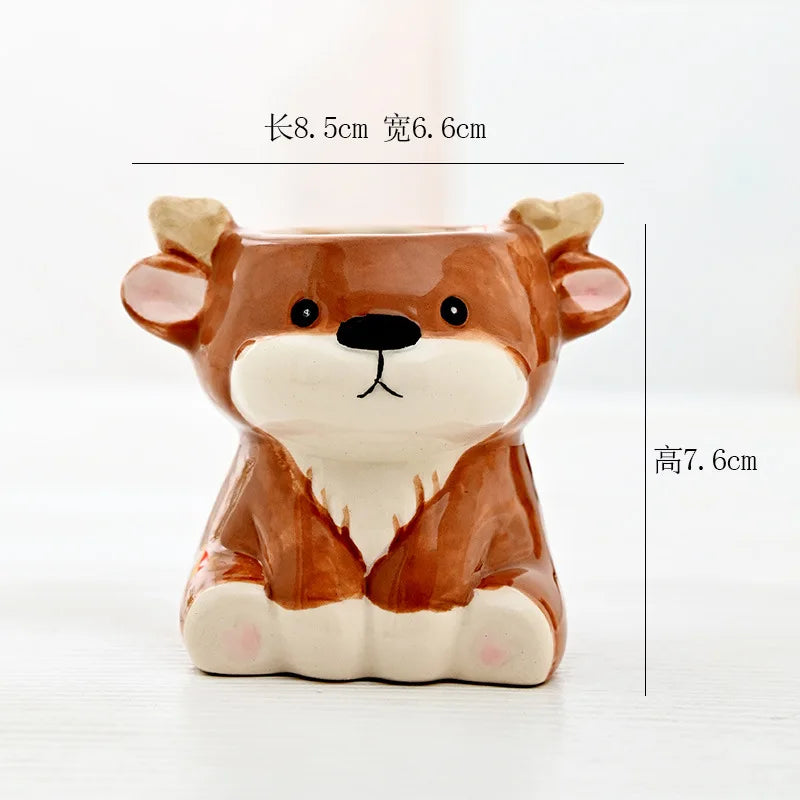 Cartoon Animal Ceramic Flower Pot Table Display