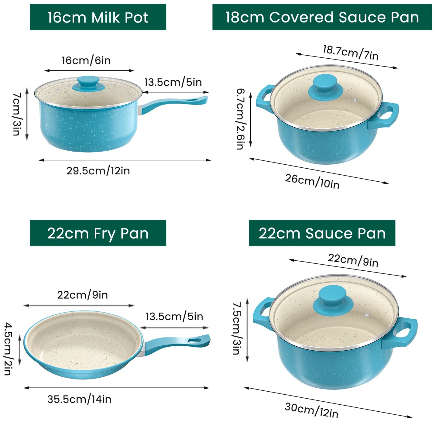 Outdoor 13-Piece Luxury Non-Stick Cookware Set