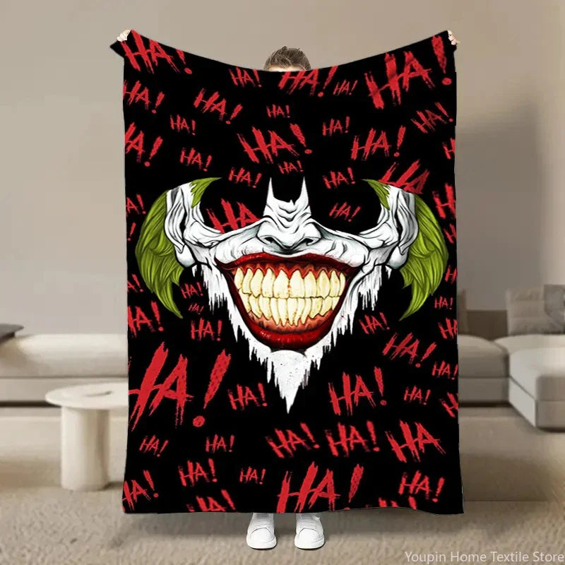 Warm Soft Clown Joker Flannel Throw Blanket
