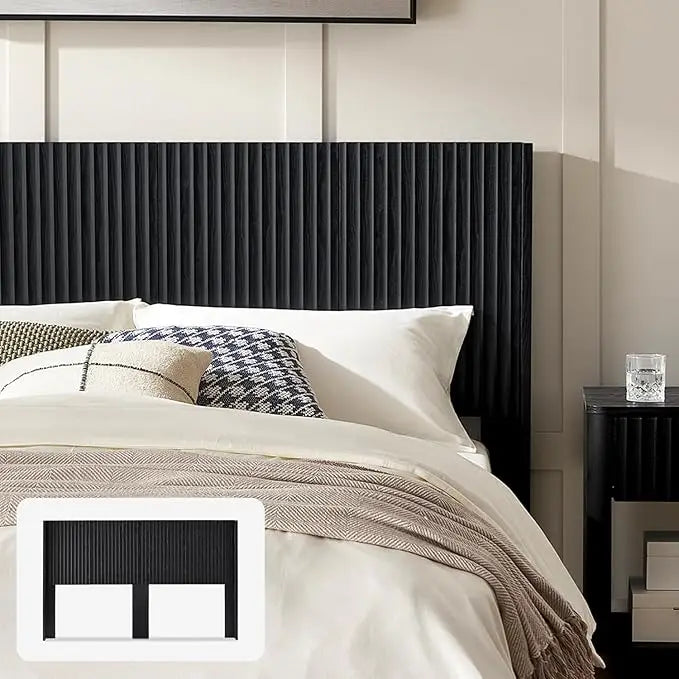 Modern Farmhouse Wall-Mounted Fluted Wood Headboard