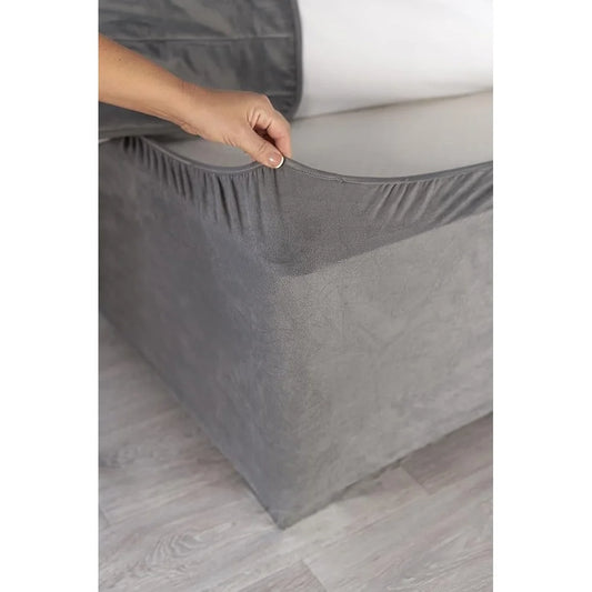 Faux Suede Box Spring Cover Luxury Wrap-Around