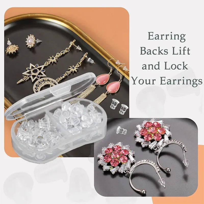 Clear Soft Silicone Rubber Earring Safety Stopper