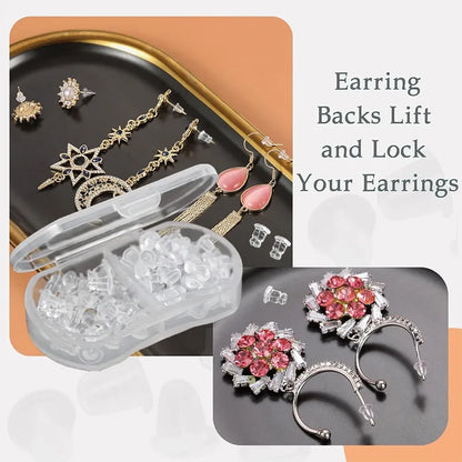 Clear Soft Silicone Rubber Earring Safety Stopper