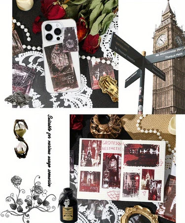 50 Sheets Gothic Sticker Set, Journaling, Scrapbooking