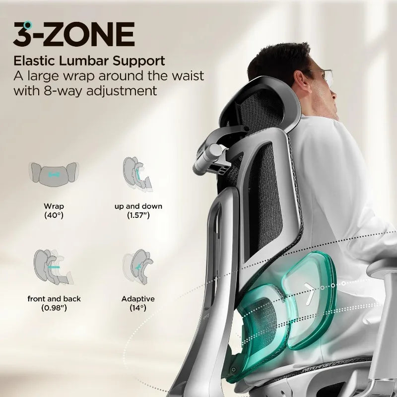 Air Ergonomic Seat, Big and Tall, Headrest