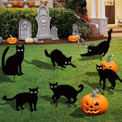 Glowing Eyes and Scary Silhouettes Black Cat