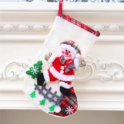 4Pcs Cute Christmas Stockings Set Large Capacity