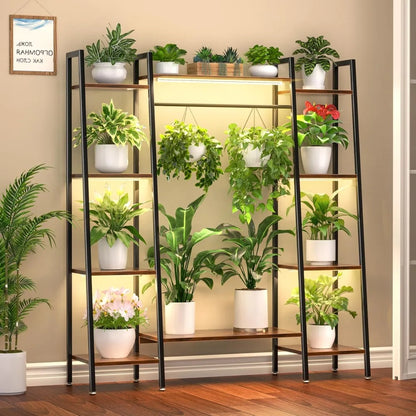 Indoor Stand with Grow Lights, 6 Tiered