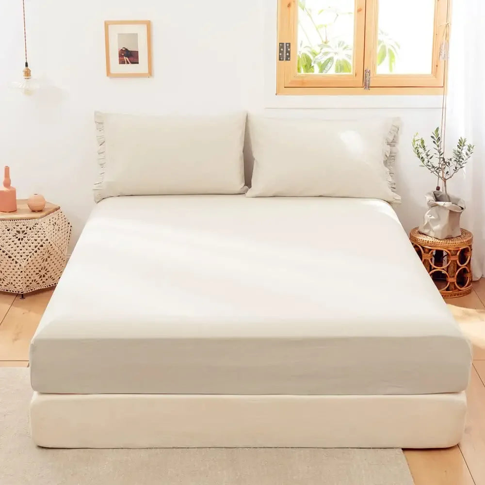 Simple & Opulence Linen Fitted Sheet Mattress Cover