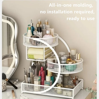 Metal Makeup Storage Rack Cosmetic Organizer Dresser