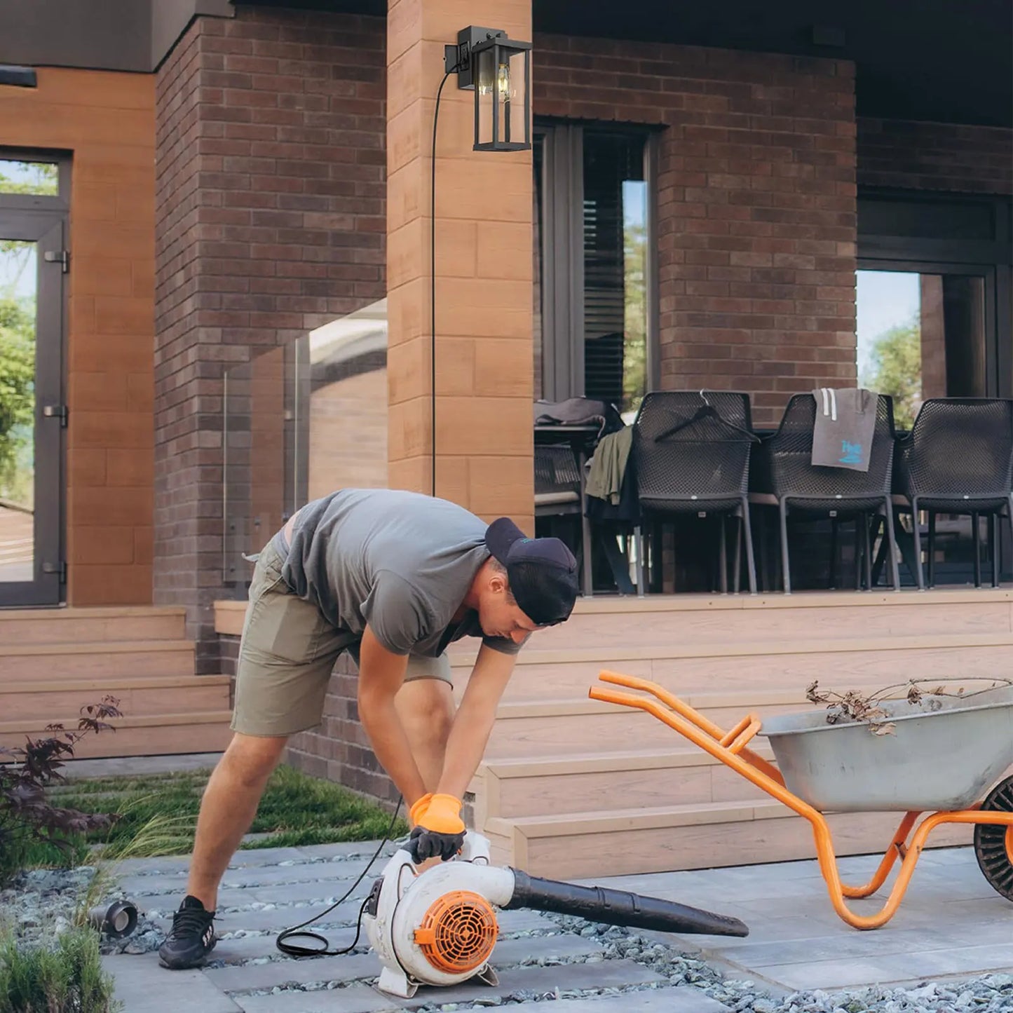 Porch Light With GFCI Outlet Outdoor Lighting
