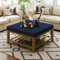 Solid Large Square Ottoman Coffee Table/Shelf