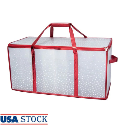 Ornament Storage Organizer with Handles and Zipper