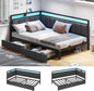 Twin Size Corner Bed Frame with Storage